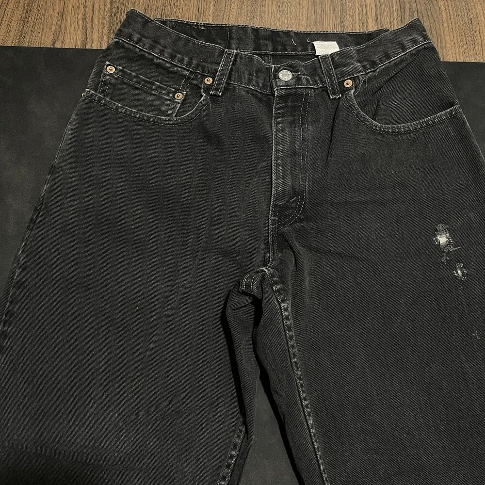Vintage Levis Jeans Black 90s Men Denim 560 Loose Fit Wide Leg Baggy 30x30 Jnco